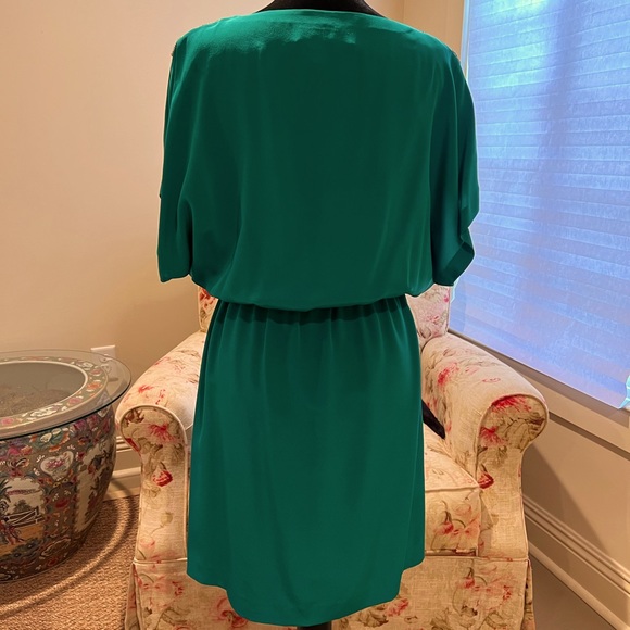 Trina Turk beaded neckline green cocktail dress. Fully elastic waist. Size 6/M - Picture 3 of 5